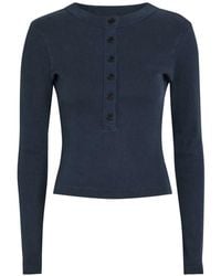 Citizens of Humanity - Varra Ribbed-Knit Henley T-Shirt - Lyst