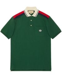 Gucci - Katoenen Poloshirt Met GG-logo - Lyst