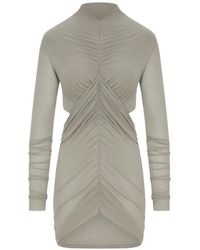 Rick Owens - Ruched Cut-Out Mini Dress - Lyst