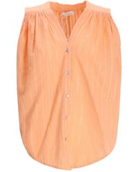Devotion - Iris Metallic-Striped Sleeveless Blouse - Lyst