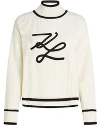 Karl Lagerfeld - Jersey de punto con logo bordado - Lyst