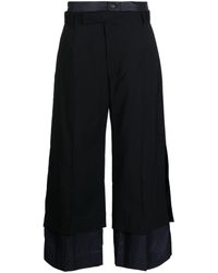 Plan C - Layered Wide-leg Trousers - Lyst