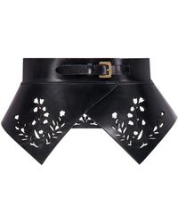 Lela Rose - Floral Lasercut Leather Belt - Lyst