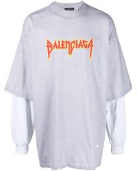 Balenciaga - Camiseta metal double sleeves - Lyst