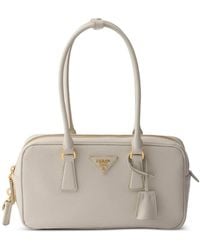 Prada - Small Saffiano Leather Top-Handle Bag - Lyst
