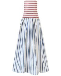 Rosie Assoulin - Striped Cotton Maxi Dress - Lyst