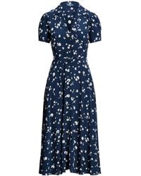 Polo Ralph Lauren - Floral-print Belted Shirt Dress - Lyst