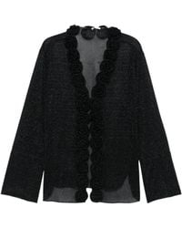 Oséree - Rose-Embellished Glitter-Detail Blouse - Lyst