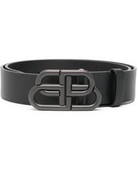 Balenciaga - Grote Bb Leren Riem - Lyst