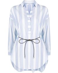 Peserico - Oversized Stripe-print Shirt - Lyst