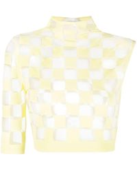 Sportmax - Cropped-Top mit Check - Lyst