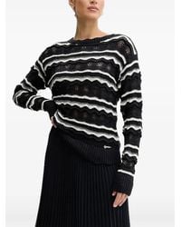 Guess - Striped Wave-Pattern Sweater - Lyst