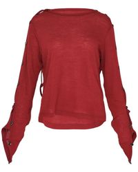 Y's Yohji Yamamoto - Pull Boutonné À Col Bateau - Lyst
