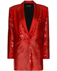 Dolce & Gabbana - Sequin-Embellished Single-Breasted Blazer - Lyst