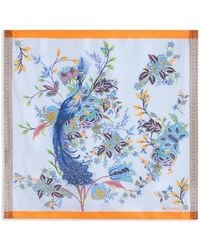 Etro - Peacock-Print Pocket Square - Lyst