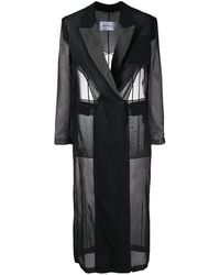 Ferragamo Sheer Double-breasted Silk Coat - Black