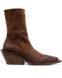 Marsèll - 65mm Pointed-toe Suede Ankle Boots - Lyst