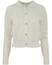 FRAME - Cardigan all'uncinetto - Lyst