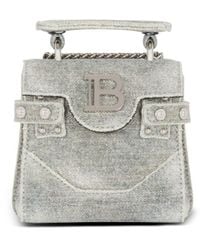 Balmain - Mini B-buzz 12 Denim Handbag - Lyst