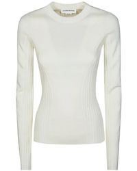 Victoria Beckham - Long-Sleeve Ribbed T-Shirt - Lyst