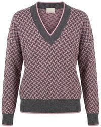 Drumohr - Geometric-Pattern Cashmere Sweater - Lyst