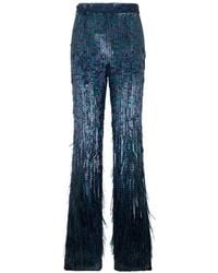 Alberta Ferretti - Sequin-Embellished Flared Trousers - Lyst