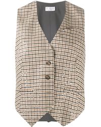 Brunello Cucinelli Check Fitted Waistcoat - Brown