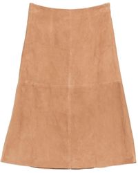 Arma - Philipa Suede A-Line Midi Skirt - Lyst