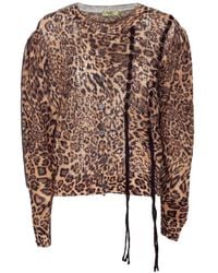 PHO® Firenze - Vest Met Luipaard-Print En Franje - Lyst