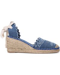 Karl Lagerfeld - Kamini Cut-Out Denim Espadrilles - Lyst