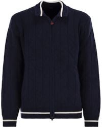 Kiton - Zipped Ribbed Cashmere Cardigan - Lyst