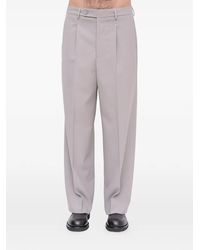 MM6 by Maison Margiela - Stapled Pleated Wool Trousers - Lyst