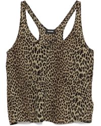 Zadig & Voltaire - Top Con Stampa Leopardata - Lyst