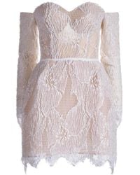 ARAFTU - Sequin-Embellished Lace-Overlay Mini Dress - Lyst