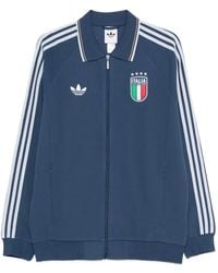 adidas - X Italia Stripe-Detail Zip-Fastening Sweatshirt - Lyst