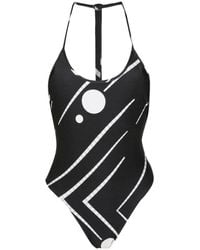 Adriana Degreas - Deco Geometric-print Halterneck Swimsuit - Lyst
