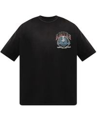 Amiri - T-Shirt Orné De Cristal À Logo Imprimé - Lyst
