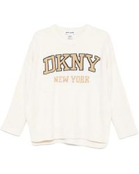 DKNY - Varsity-Logo Intarsia Sweater - Lyst