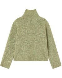 Ganni - High-Neck Brushed Pullover - Lyst