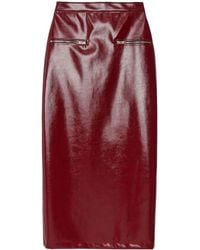 MSGM - Faux-Leather Midi Skirt - Lyst