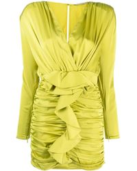 The New Arrivals Ilkyaz Ozel - Ruffle-Detailed Satin Minidress - Lyst