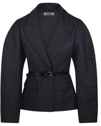 P.A.R.O.S.H. - Chaqueta Con Solapas De Muesca Y Cinturón - Lyst