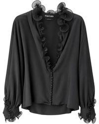 Tom Ford - Blouse En Soie À Volants - Lyst