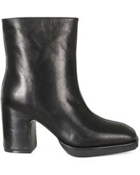 Paloma Barceló - Bottines En Cuir À Bout Carré - Lyst