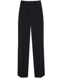 Ferragamo - Satin-Insert Tailored Trousers - Lyst