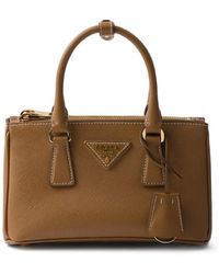 Prada - Mini Galleria Saffiano-Leather Tote Bag - Lyst