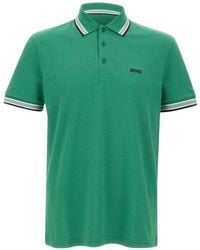 BOSS - Paddy Striped-Trim Polo Shirt - Lyst