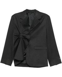 AVAVAV - Pinstripe-Pattern Gathered-Detail Blazer - Lyst