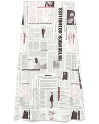 Patrizia Pepe - Newspaper-Print Midi Skirt - Lyst
