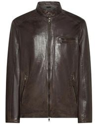 Seventy - Leather Zip-Up Jacket - Lyst